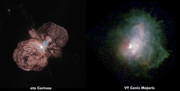Doua dintre cele mai mari stele cunoscute. Foto: NASA/Hubble Space Telescope