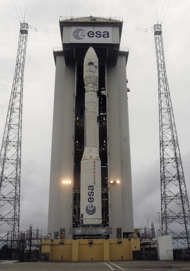 Racheta VEGA. Sateliții se află în vârf. Foto: ESA Racheta VEGA. Sateliții se află în vârf. Foto: ESA