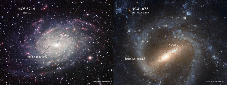 Două galaxii spirale barate, asemănătoare cu Galaxia noastră