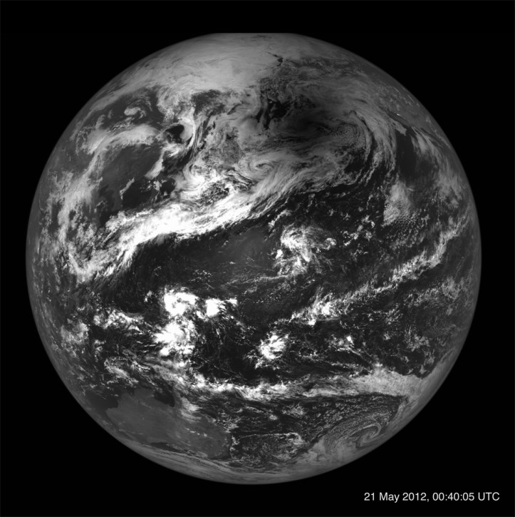 Penumbra Lunii pe glob la eclipsa inelară de pe 20-21 mai 2012. Foto: NASA/GSFC/Arizona State University