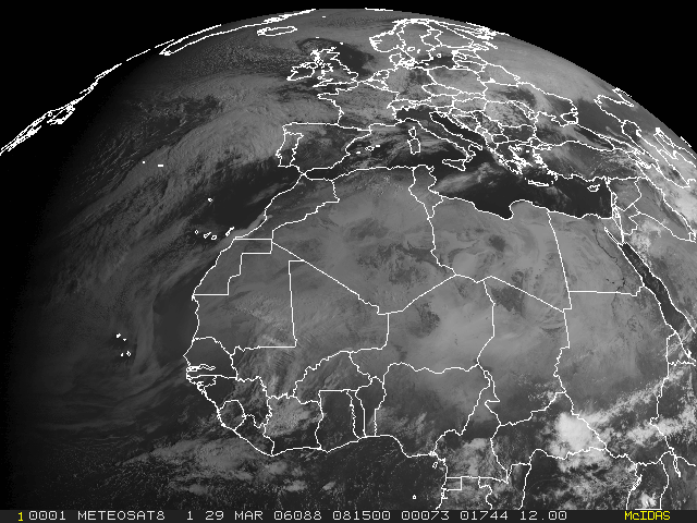 Umbra lunii din 29 martie 2006. Foto: NASA Langley Research Center and Meteosat