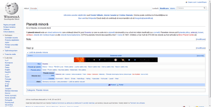 Planete minore - wikipedia ro