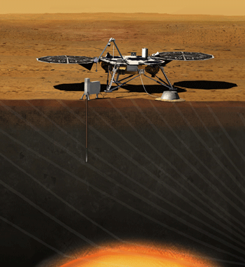 Sonda InSight. Ilustrație: NASA/JPL