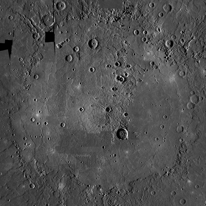 Bazinul Caloris. Foto: Foto: NASA/Johns Hopkins University Applied Physics Laboratory/Carnegie Institution of Washington Bazinul Caloris. Foto: Foto: NASA/Johns Hopkins University Applied Physics Laboratory/Carnegie Institution of Washington