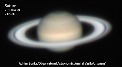 Saturn. Foto: Adrian Șonka/Observatorul Astronomic „Amiral Vasile Urseanu”