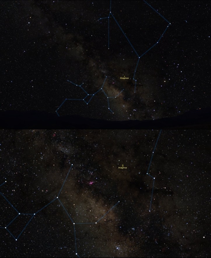 Calea Lactee și regiunea ocupată de imagine