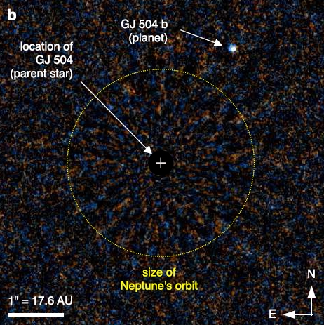 Planeta stelei GJ 504. Foto: http://arxiv.org/pdf/1307.2886v1.pdf