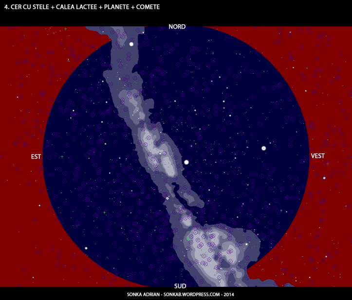 Cer cu stele, Calea Lactee, planete și comete - 1 iulie, ora 23