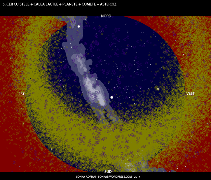 Cer cu stele, Calea Lactee, planete, comete și asteroizi - 1 iulie, ora 23