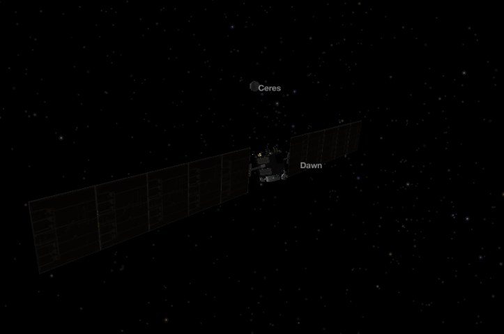 Geometria sub care au fost luate imaginile din animatie. Captură de ecran din programul NASAEyes