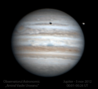 Animație Jupiter din perspectiva umbrei satelitului Europa - 2012 11 04