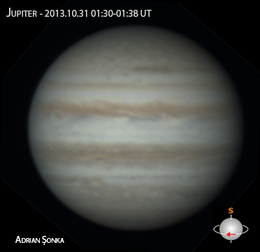 Jupiter pe 31 octombrie 2013