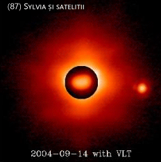 Asteroidul Sylvia și sateliții săi. Foto: Franck Marchis