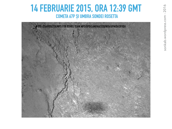 Cometa 67P si umbra sondei Rosetta