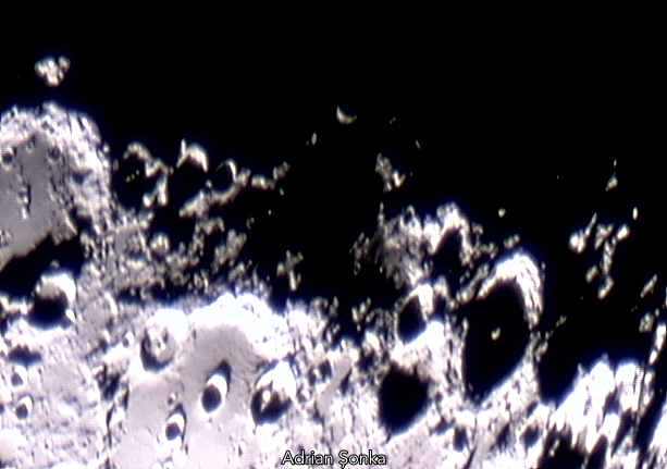 Craterul Moretus și împrejurimile sale. Foto: Adrian Șonka