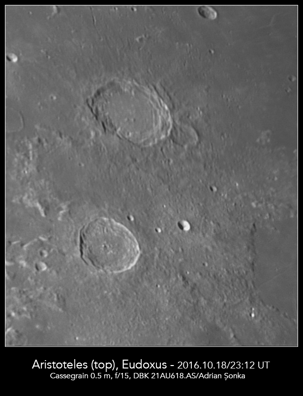 Craterele Aristoteles și Eudoxus. Foto: Adrian Șonka