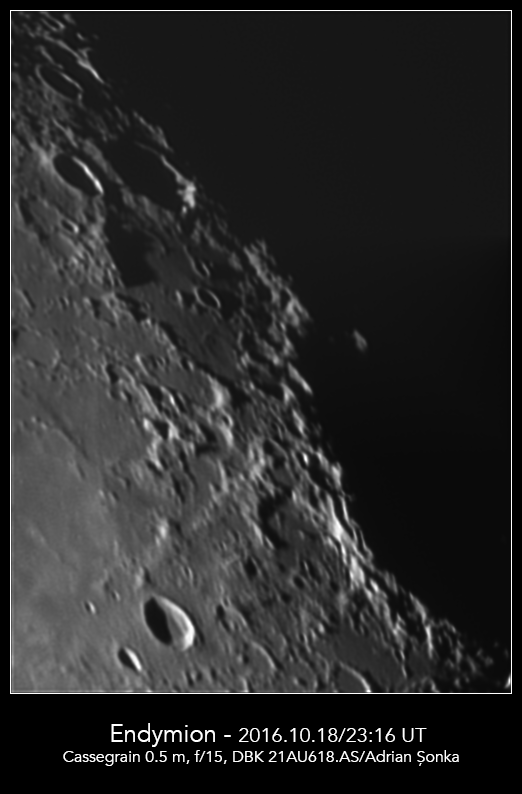 Craterele Endymion și De La Rue. Foto: Adrian Șonka