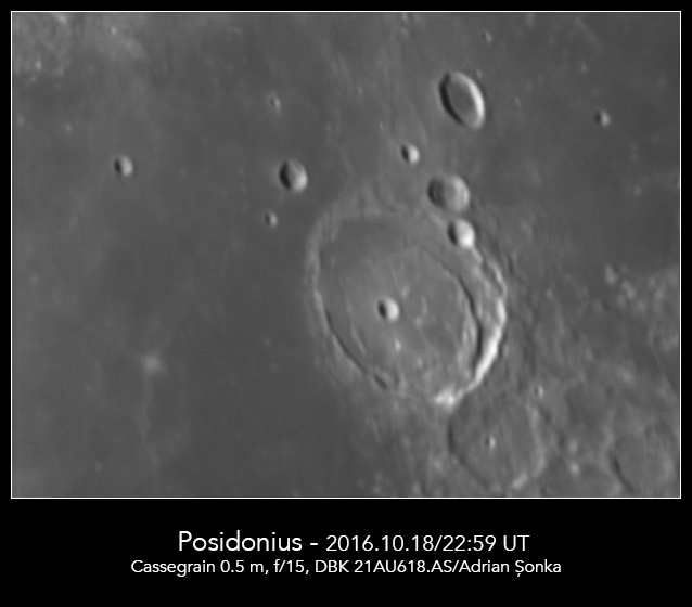 Craterul Posidonius. Foto: Adrian Șonka