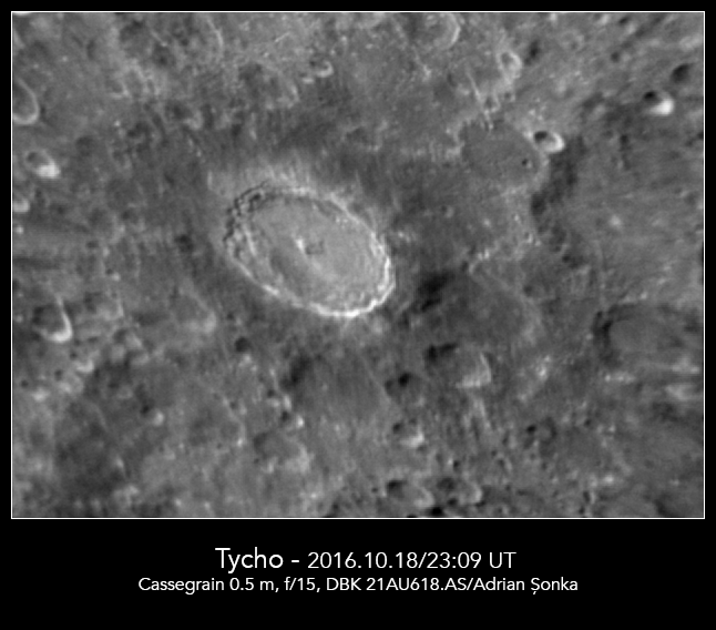 Craterul Tycho. Foto: Adrian Șonka