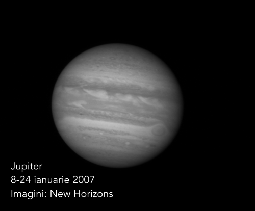 Jupiter între 8 și 24 ianuarie 2007. Foto: Valuri în atmosfera joviana. Foto: NASA/Johns Hopkins University Applied Physics Laboratory/Southwest Research Institute