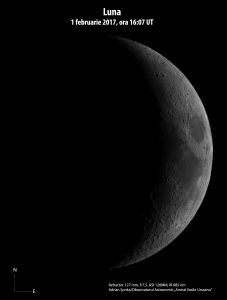 Luna în seara de 1 februarie 2017. Foto: Adrian Șonka