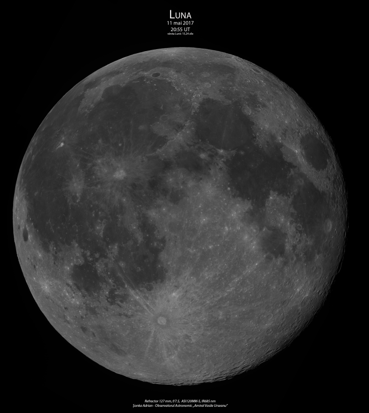 Luna pe 11 mai 2017. Foto: Adrian Șonka