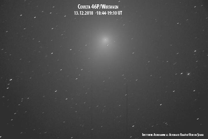 Cometa 46P/Wirtanen pe 13 decembrie 2018