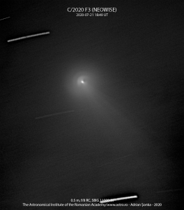 Partea centrală a cometei prin telescop de 0,5 m în diametru