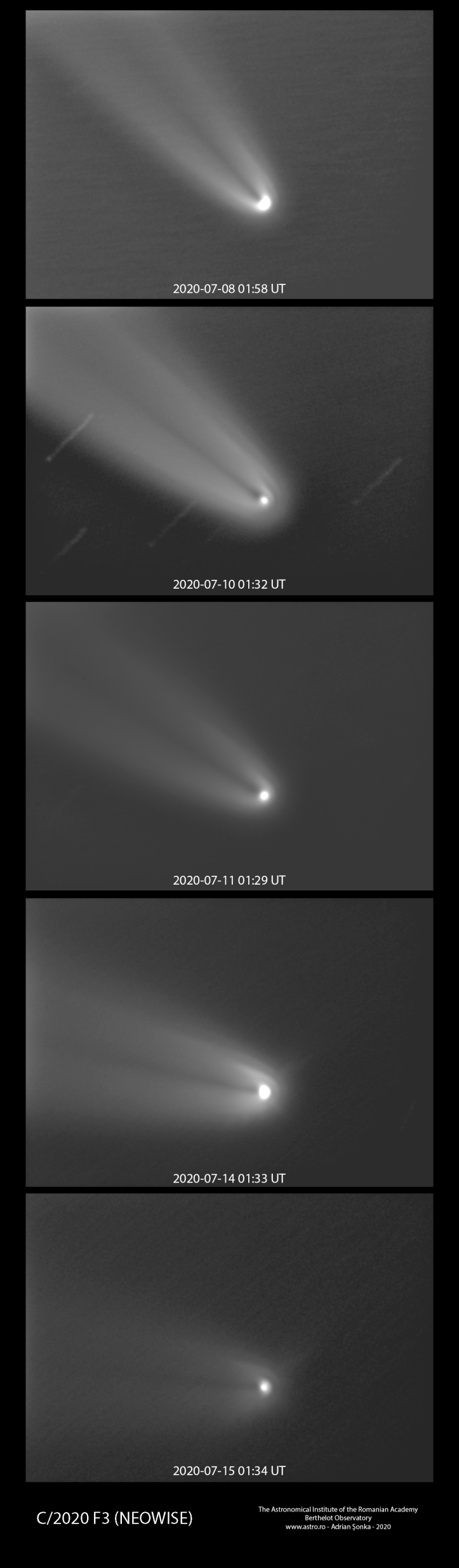 Partea centrală a cometei C/2020 F3 (NEOWISE)